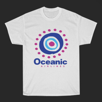 Oceanic Airlines Lost Tv Show Men's White Size S to 5XL