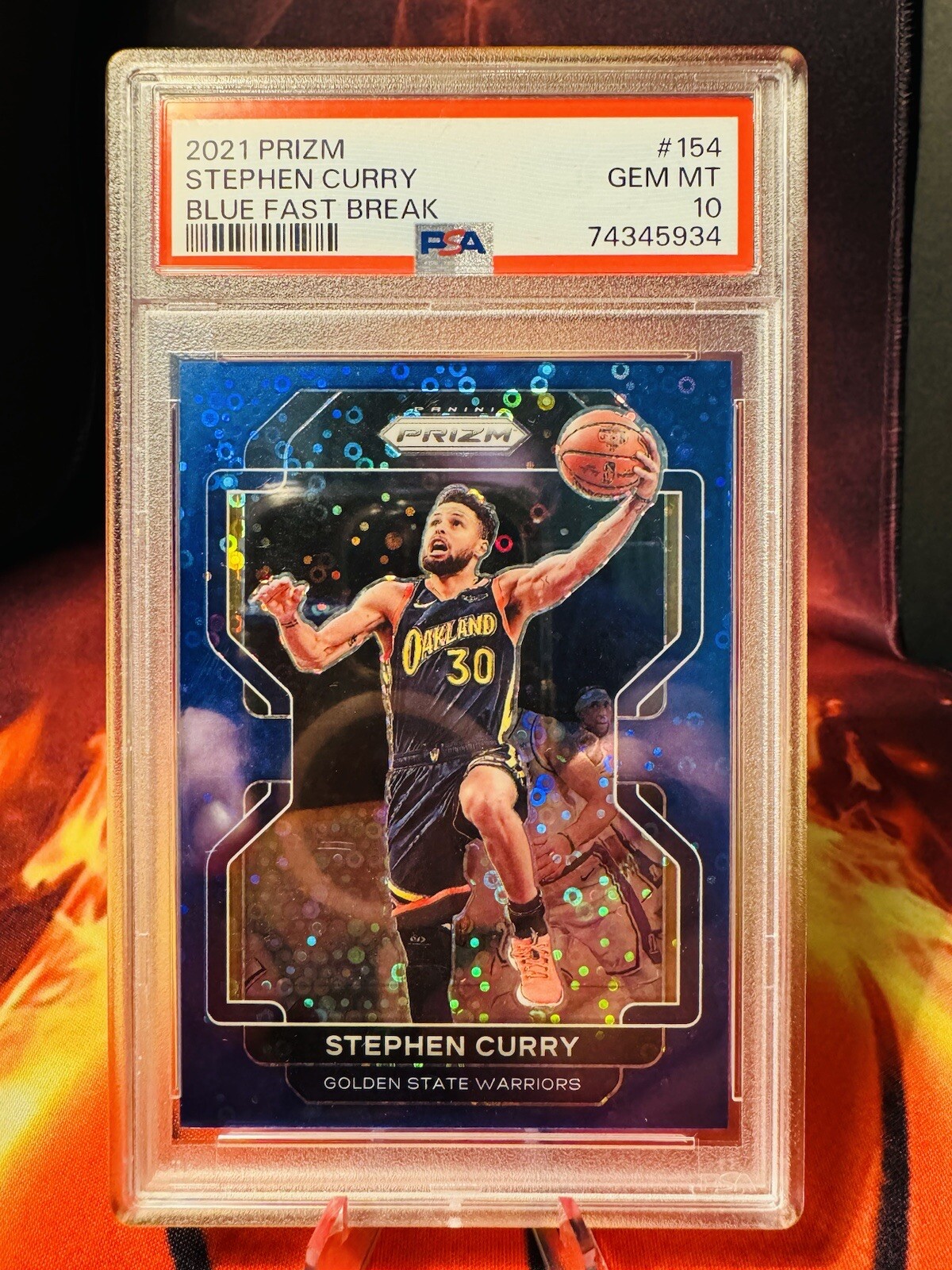 2021 Prizm Basketball Stephen Curry #154 Blue Fast Break /150 PSA 10 POP 9 🔥🔥