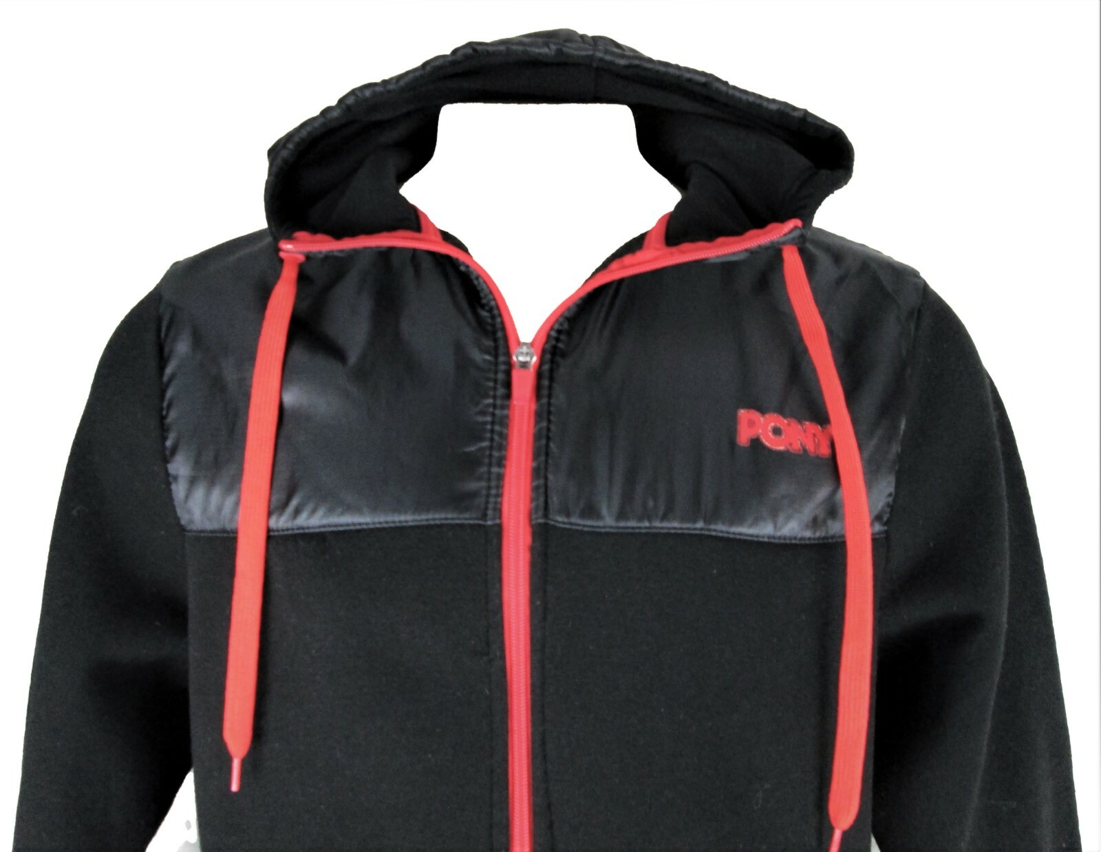 Felpa con cappuccio e zip intera Pony uomo taglia grande nera