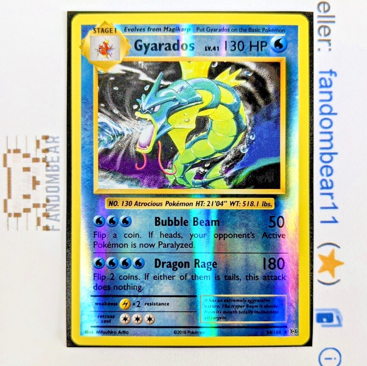 Gyarados Holo Price 2016 Pokemon XY Evolutions Holo Gyarados #34