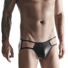 Mens Black Open Back Jockstrap Briefs