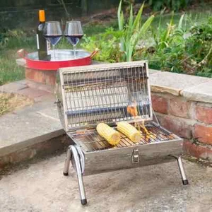 Stainless Steel Barrel BBQ Portable Double Grill Garden Camping Outdoor Barbecue