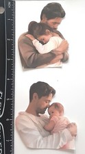 Lot of 2 Family Father Holding Little Girl Baby SINGLE LAYER Embellishments 544