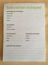 Parents - Babysitter Instruction Notepad - Magnetic - 45 Sheets