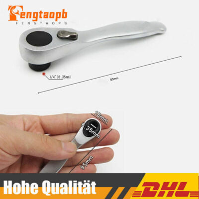 Mini Umschaltknarre 6,35mm Knarre Rotary Ratsche Antrieb 72 Zähnen aus Stahl DHL