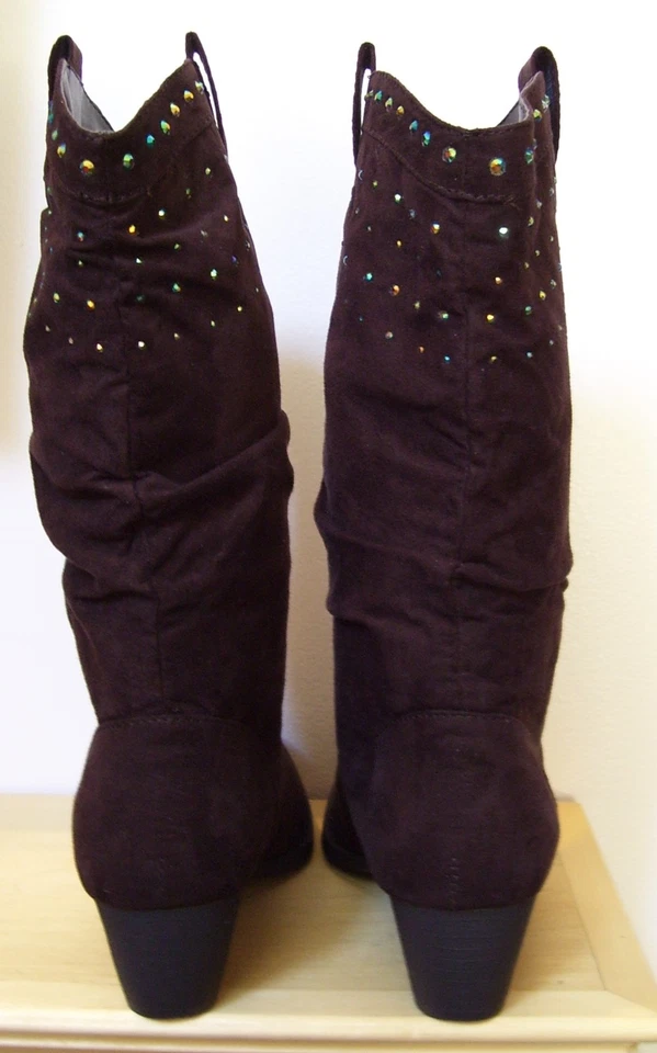 Ковбойские сапоги для девочек Union Bay Janson G коричневые со стразами размер 2 - Изображение 3 из 3