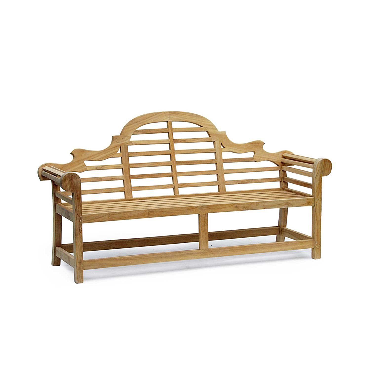 Teak Outdoor Decorative Bench, 4 Seater - Lutyens-Style Range - 1.95m
