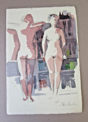 Reflexion, Aquarellskizze von John Bastin