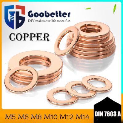 #ad Copper Sealing Washers Rings Flat Gasket Form A DIN 7603 A Metric M5 M6 M8 M14 $32.65