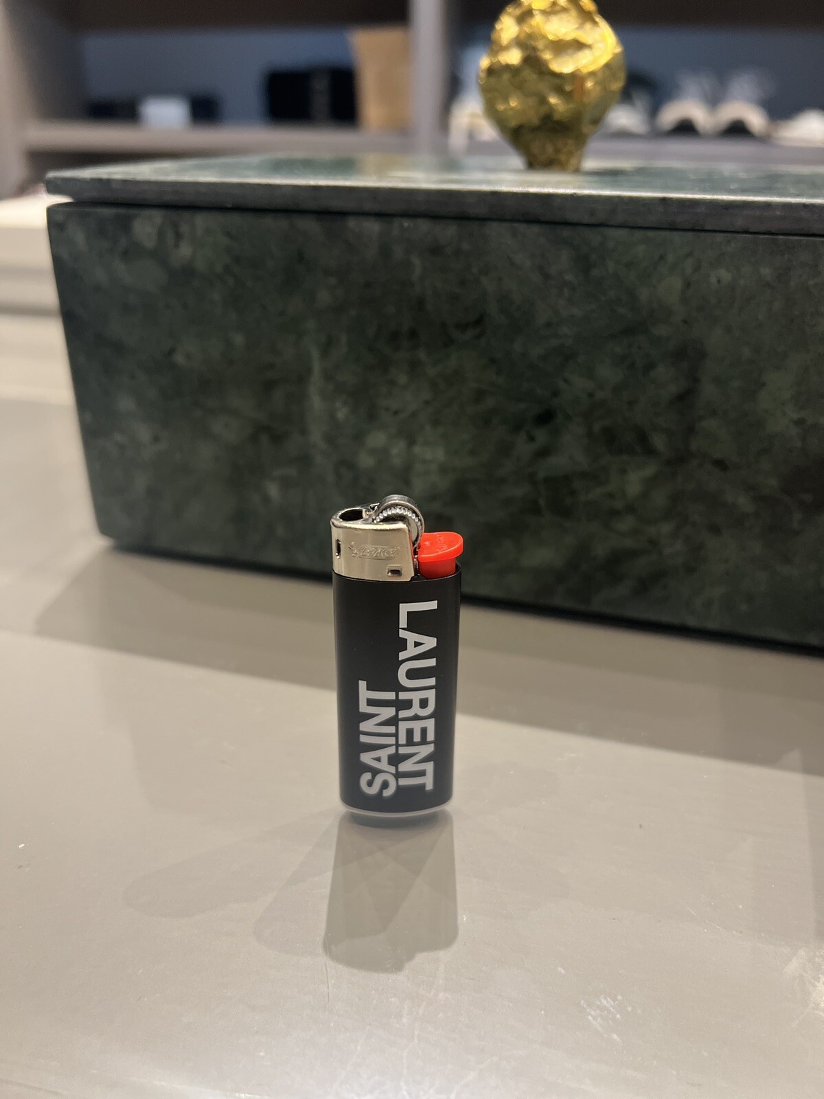 1 SAINT LAURENT PARIS RIVE DROITE COLLECTORS ITEM LIGHTER- CLASSIC LOGO PRINT