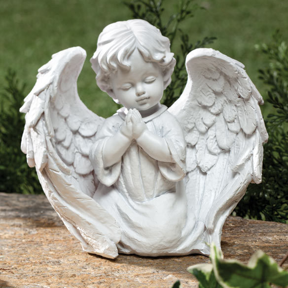 Praying Cherub Child Loved Ones Lost Garden Cemetery Memorial Statue eBay