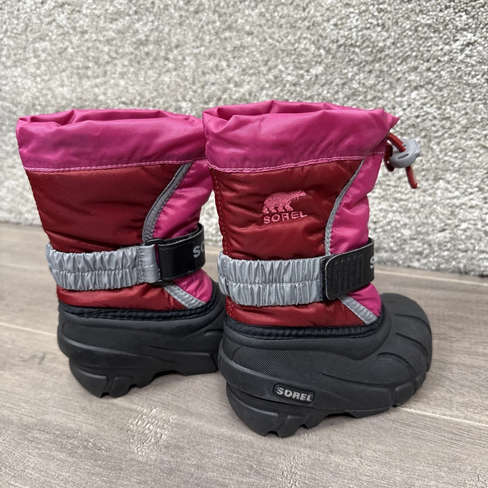 Sorel Flurry Invierno Botas de Nieve Rosa Rojo Negro Niñas Pequeñas Talla US 5 Foto 2 de 4