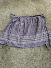 Handmade Vintage Purple White Gingham Check Cotton Hostess Half Apron
