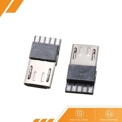10 x Micro USB Male Type B 5 Terminals Jack Port Solder Connector