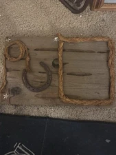 HANDMADE CUSTOM horseshoe plaque holding 8 x 10 picture ONE OF A KIND
