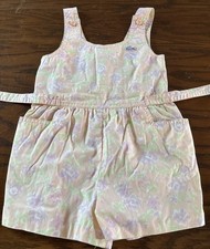 Vintage Izod Lacoste Toddler Romper 3T Flowers