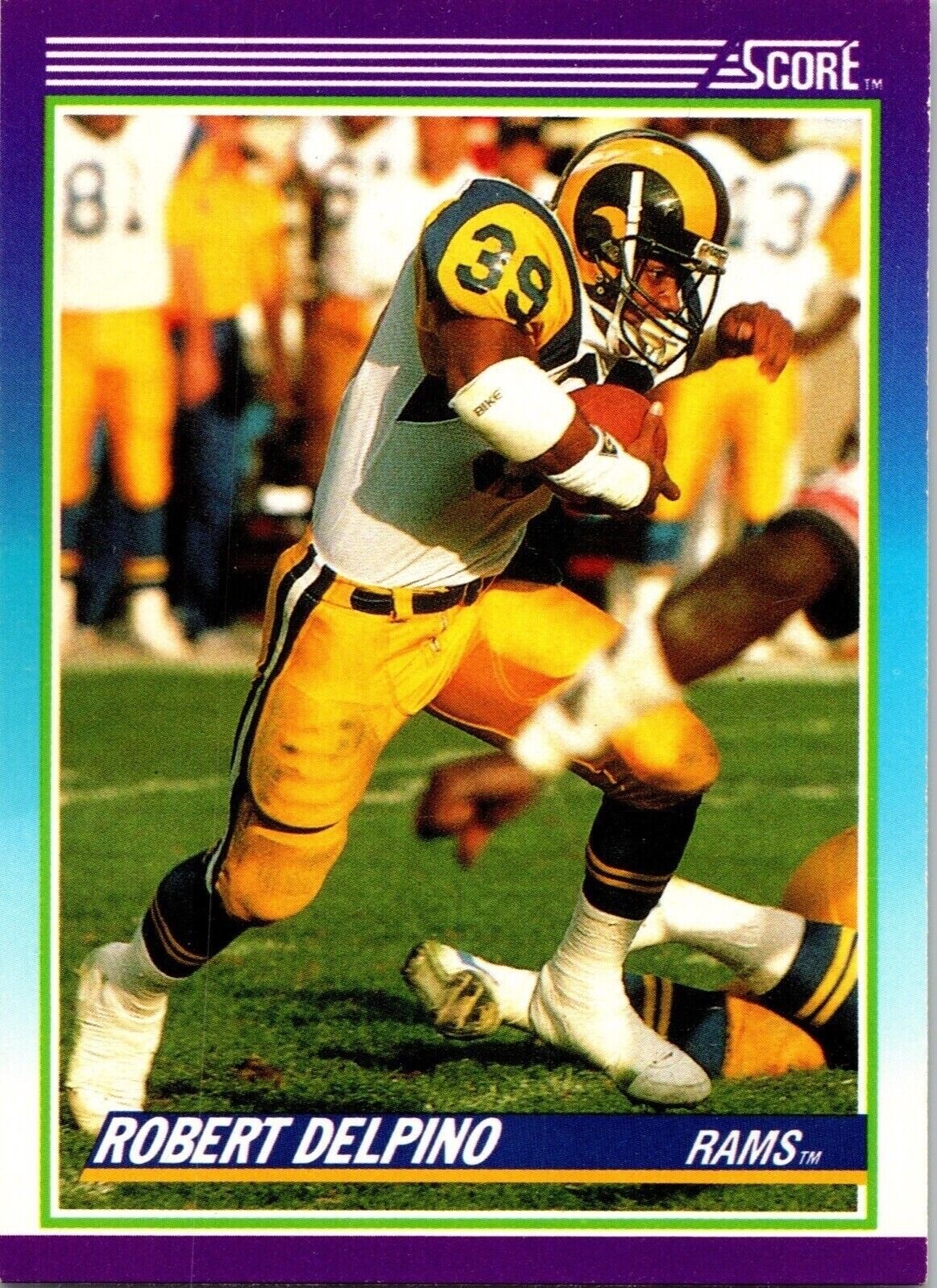 1990 Robert Delpino 39 Rams 184 Score Football Sports Trading Card