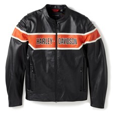 Harley-Davidson Lederjacke H-D Trenton, Schwarz, Rindsleder, Gr. S-4XL