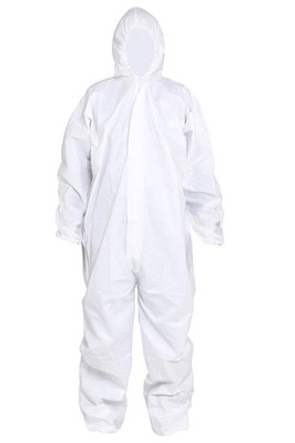 SYINE Pack of 5 Disposable Protective Coverall with Hood, Elastic Cuff for Sp...