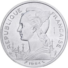 [#138604] Comoros, 5 Francs, 1964, Paris, Pattern, Aluminum, MS, KM:E3