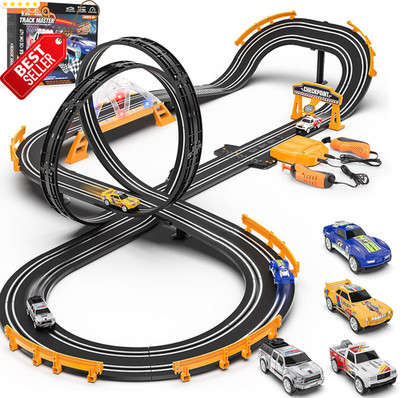 Slot Car Race Track Electric RC Cars Rechargeable Racing Toy for Kids 6-12 - US