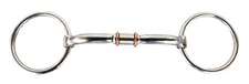 Horse  SS Loose Ring Snaffle Bit with Copper Rollers 5" Mouth 35567B