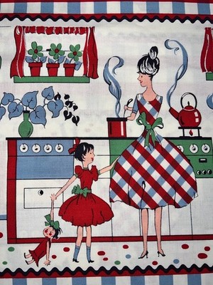 ''Mere Cuisine'' a RETRO Fifties Kitchen by Michael Miller # C-1489  23''x 24½''