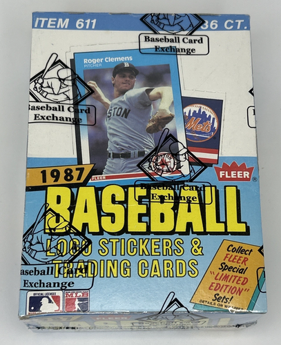 1987 Fleer Baseball Wax Box 📦 BBCE Wrapped FASC – 36 Packs Rookie Cards-k