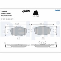 Delphi LP2101 Bremsbelagsatz, Scheiben-Parkenbremse FüR CitroËN, Ds, Peugeot