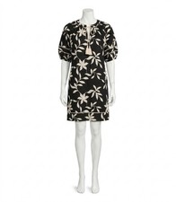 Karen Kane Puff Sleeve Tassel Dress Black