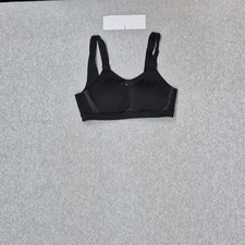 Nike Women Sports Bra Small Black DRI FIT Wireless Swoosh Lightly Lined