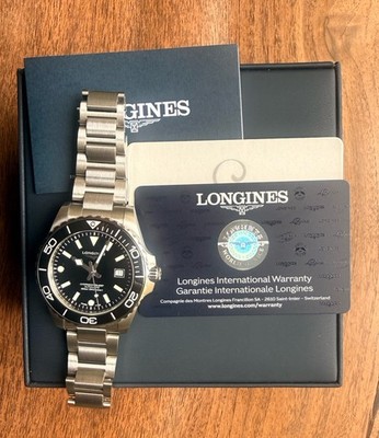 Longines HydroConquest 42mm Automatic   Black Dial /full Kit & Warranty