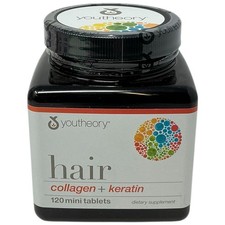 Youtheory Hair Collagen + Keratin, 120 Mini T...