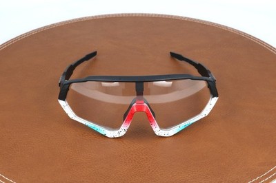 Kapvoe Scvcn Rew White Blue Photocromatic Cycling Sport Shield Sunglasses