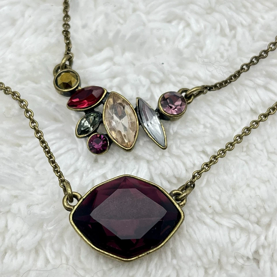 Chloe + Isabel Bouquet Rouge Necklace Double Pendant 2 Strand - Image 2 of 4