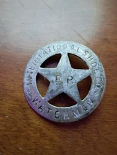 Very Rare International Shoe Company Vintage Authentic Watchman Badge