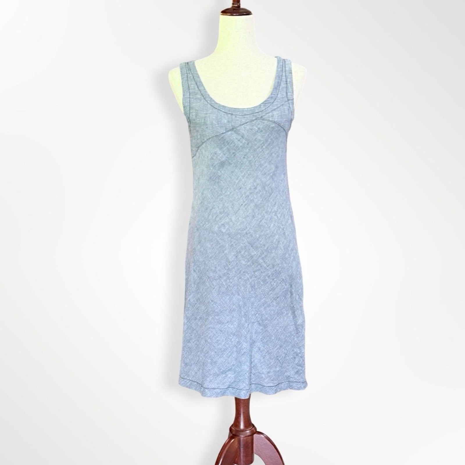 Horny Toad, 100% Linen Oolong Sleeveless Chambray Blue Dress, S Simple Summer