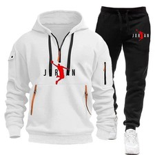 2Pcs Sweatpants Men's Tracksuit Hoodie and Pants Jogging Bottoms Sportswear Set