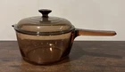 Vision Corning Ware Amber Glass 2.5 L Saucepan w/ Pyrex Lid Vintage Cookware
