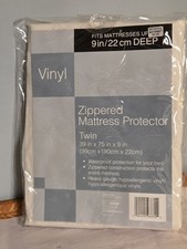 Waterproof Vinyl Mattress Protector   Bed Bug  Allergen Proof Cover Twin Size