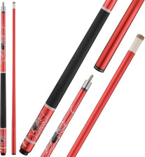 58" 2-Piece Fiberglass Graphite Composite Billiard Pool Cue Sticks Several Colo