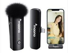 Wireless Lavalier Lapel Microphone for iPhone iOS with Noise Cancel