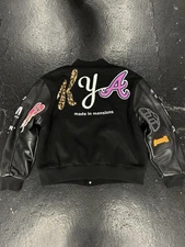 Seventy Seven Studios Black and purple KYA varsity jacket  Size XL Pre Owned