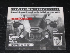 VINTAGE BLUE THUNDER TV GUIDE AD CLIPPING ROY SCHEIDER