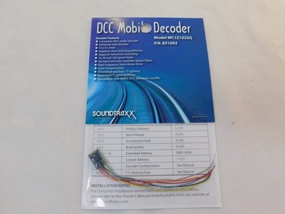 Soundtraxx 851002 MC1Z102SQ DCC Mobile Decoder