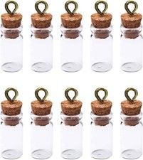 10 PCS Small Glass Bottles With Cork Lids, Mini Stoppers Snuff Kit 1ml