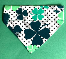 Over Collar Slide On Pet Dog Cat Bandana  ST. PATRICKS DAY SHAMROCKS  SMALL