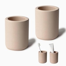 2 Packs Beige Diatomite Toothbrush Holder, Stone Bathroom Toothbrush Holder, ...