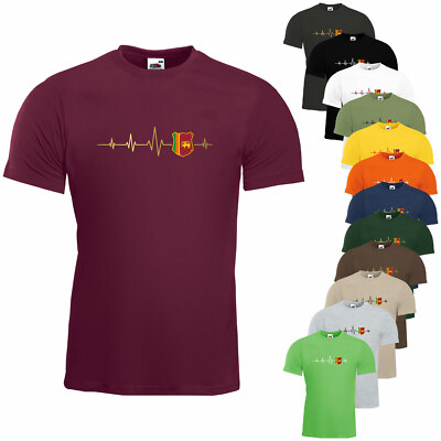 Sri Lanka Herzschlag T-Shirt Herz Puls Nation Funshirt