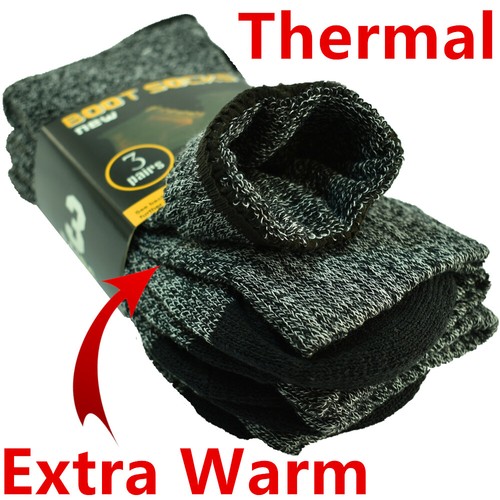 6 Pairs Mens Winter Thermal Cushioned Heavy Duty Cotton Work Boots Socks 9-13 - Picture 3 of 7